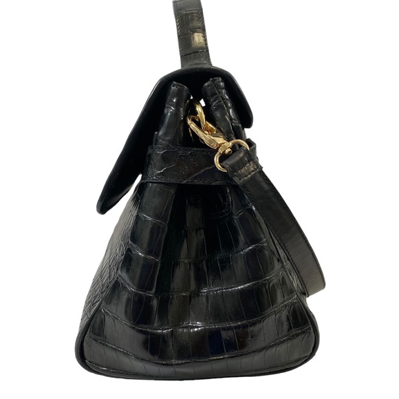 Barfield Collection Black Reptile Leather Handbag - Picture 3 of 8